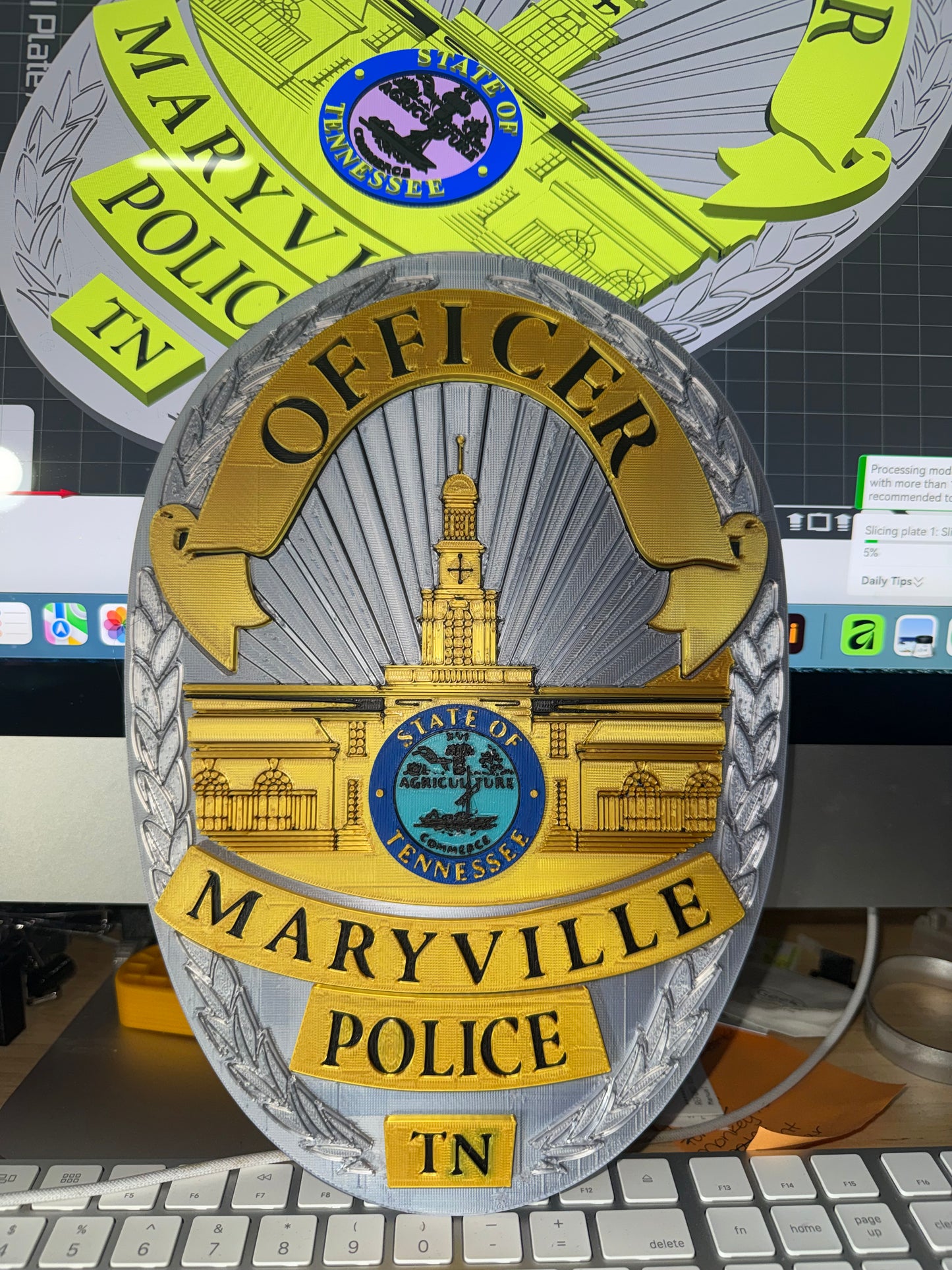 Maryville Police Department Badge 3D Printed