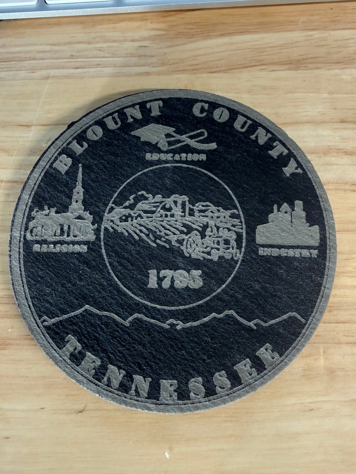 Laser Engraved CUSTOM Stone Slate Coasters with your Logo, Design, or Agency Insignia