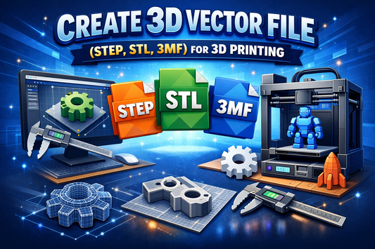 Create 3D Vector File (STEP, STL, 3MF) for 3D Printing