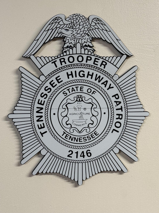 Tennessee Highway Patrol Badge 3D Printed