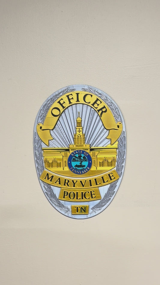 Maryville Police Department Badge 3D Printed